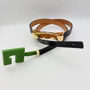NWT Kate Spade Metallic Bow Leather Belt Size XL